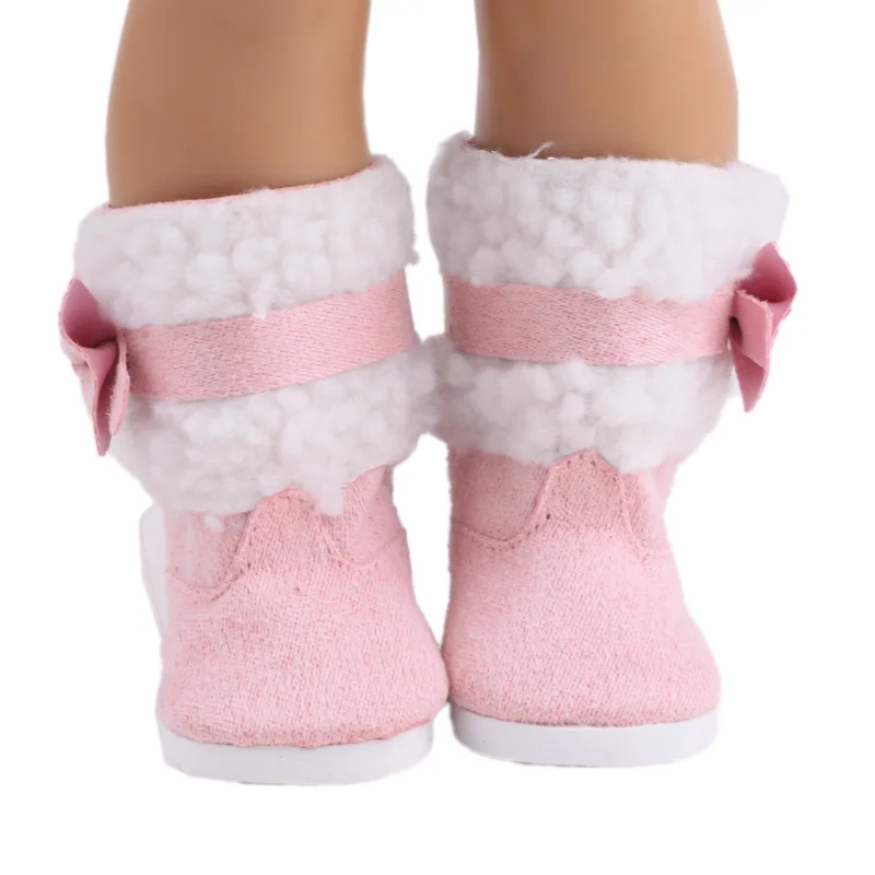 Stivali da neve Scarpe corte in peluche Accessori per vestiti per bambole per bambola americana da 18 pollici Bambole Reborn per bambini da 43 cm