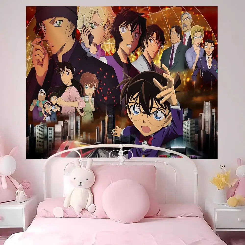 Anime Detective Conan Anime Tapestry Wall Hanging Decoration Household Wall Hanging Home Decor