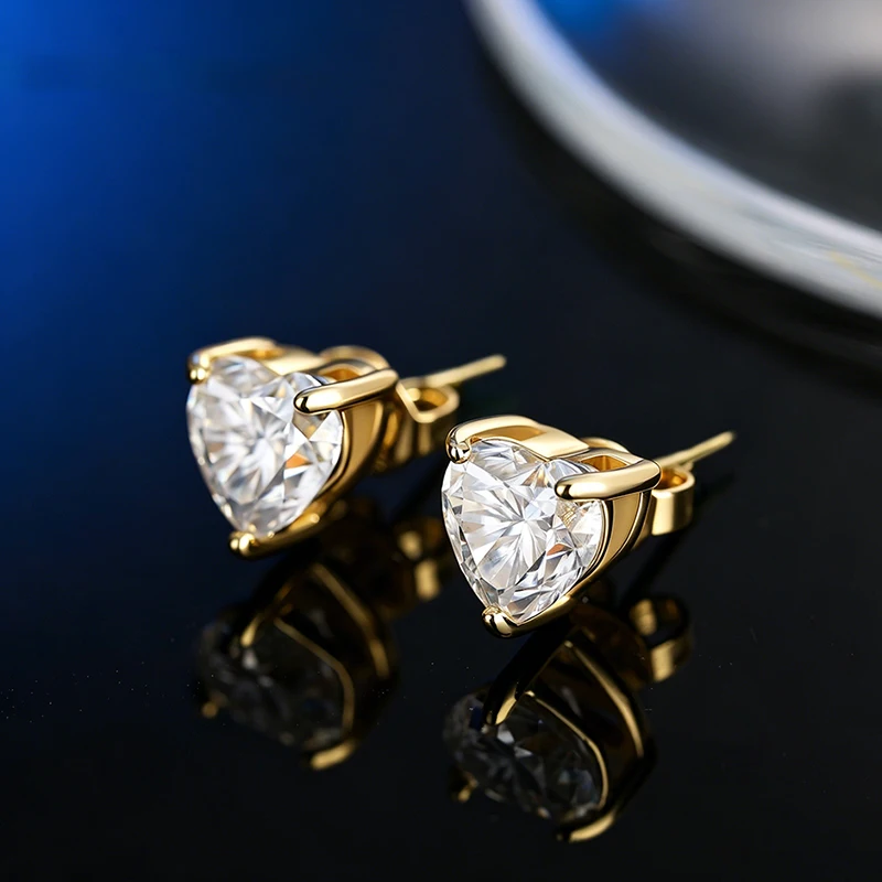 Promotion 0.5-2ct Fancy Cut Moissanite Earrings D Color VVS1 S925 Silver Women's Party Jewelry Gifts
