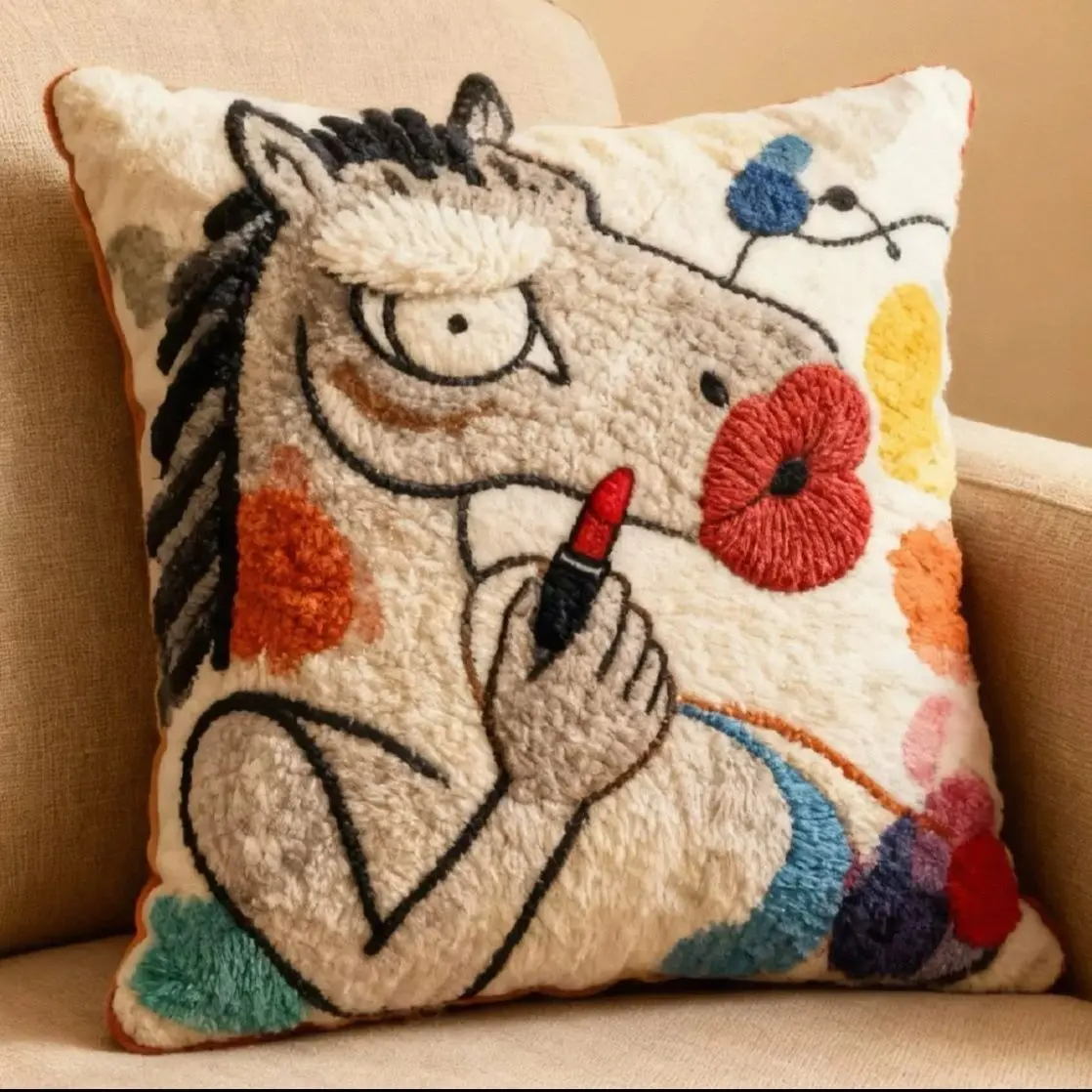 

Plush Embroidery, Instant Money, Cushion, Cushion, High-Value, Super Cute Little Horse Doll Cushion