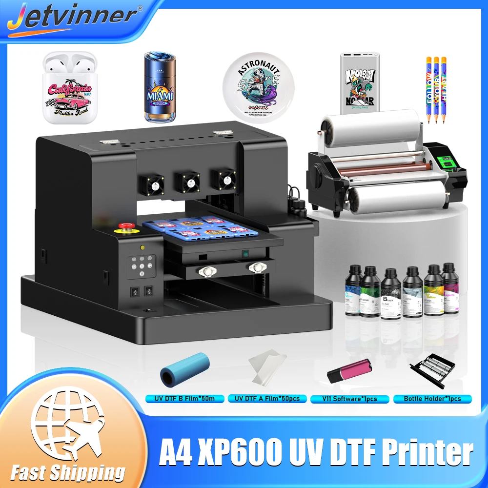 

A4 UV Printer For Epson XP600 UV Flatbed Printing Machine with Varnish UV DTF Sticker Printer For Bottle Wood Acrylic UV Printer