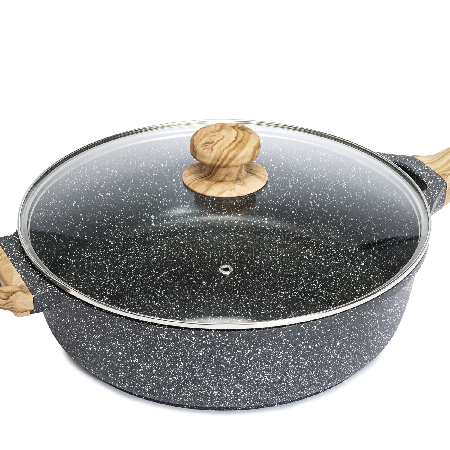 

6 Quart Cast Aluminum Jumbo Cooker Sauté Pan pan/frying pan, Charcoal Speckle