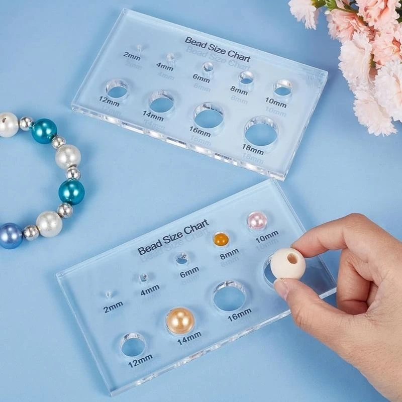 

H7EB Прозрачный пластиковый измерительный инструмент для измерения камня, линейка для изготовления ювелирных изделий,