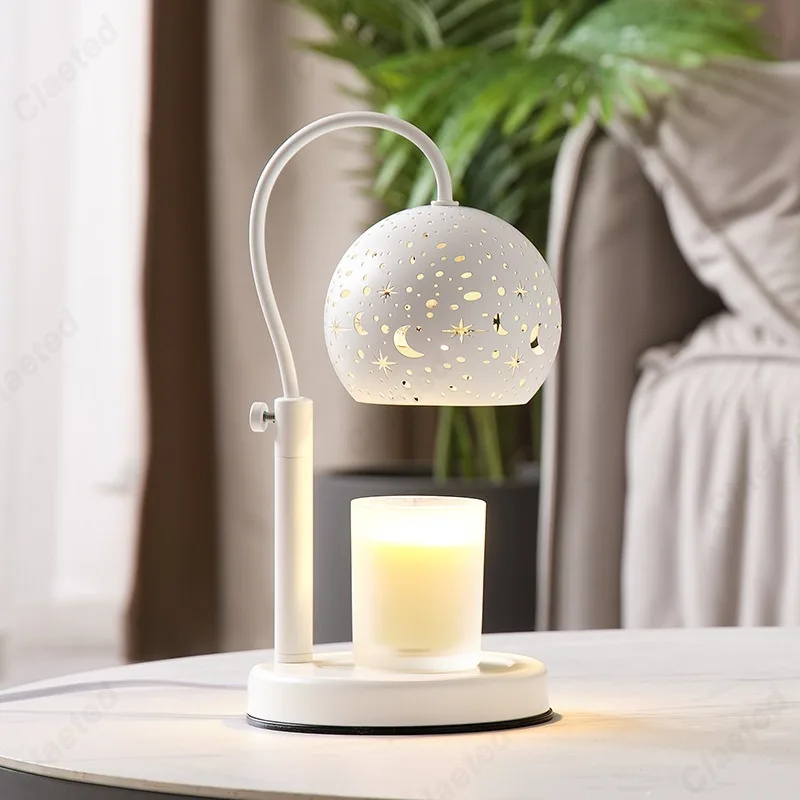 Creative Wax Melting Aromatherapy Lamp Starry Lampshade Melting Candle Timed Switch Brightness Adjustable Bedside Atmosphere