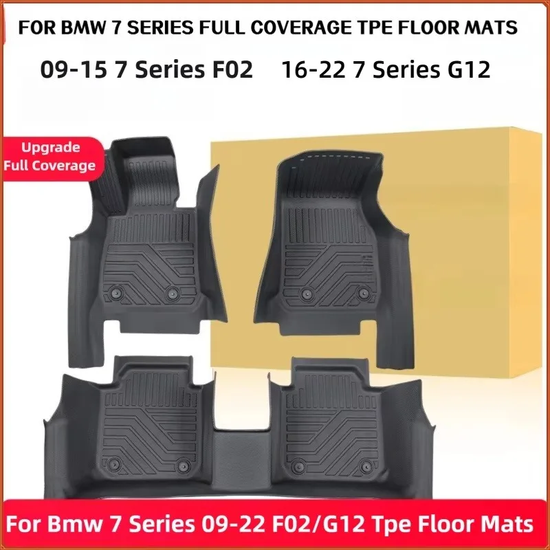 TPE Floor Mats For BMW 7 series 730 740 750Li F02 G12 2009-2022 LHD ICEV full coverage accessories
