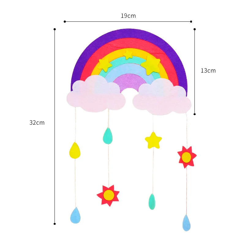 어린이용 드림 캐처 그물 수공예 장난감, 부직포 원단, DIY 수제 걸이식 장식, 예술 공예 키트, 창의적인 장난감