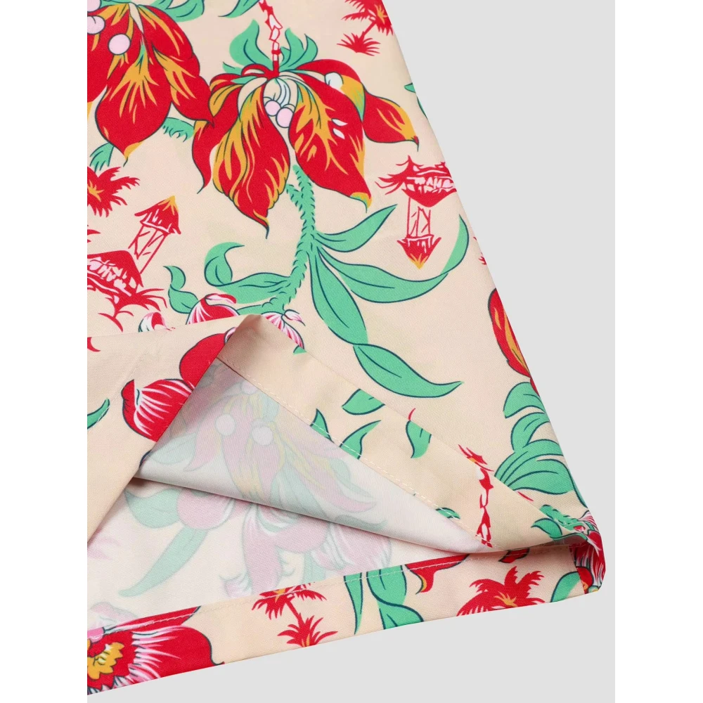 Men's Summer Flower 3D Printed Graphic Short Sleeve Hawaiian Beach Male Shirts for Men Casual Blouse Beach Vacation Harajuku