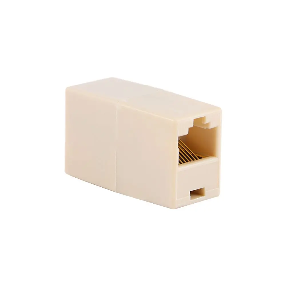 Connector Computer Outlet Ethernet Sockt Dual Straight Head Network Cable Connectors RJ45 Extender Plug Cable Joiner Coupler