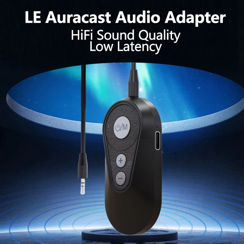 New-LE Bluetooth Audio Transmitter Receiver V5.4 LC3 Hifi Music Adapter For Headphones TV Bluetooth Speaker 3.5Mm Jack