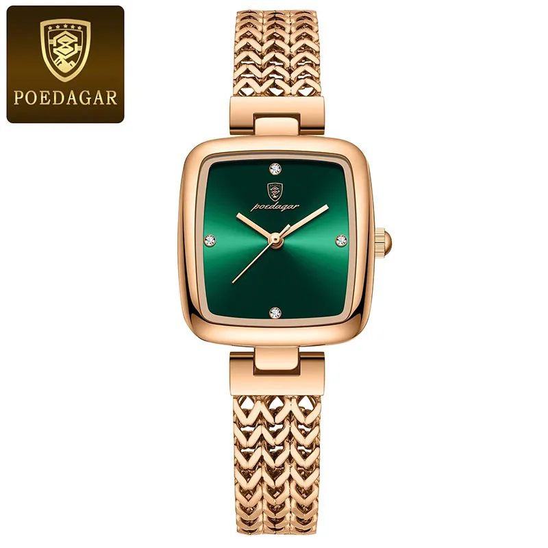 Orologio da donna quadrato quadrante piccolo nuovo acciaio inossidabile oro rosa Ultra sottile impermeabile elegante orologi da polso per le donne orologio moda