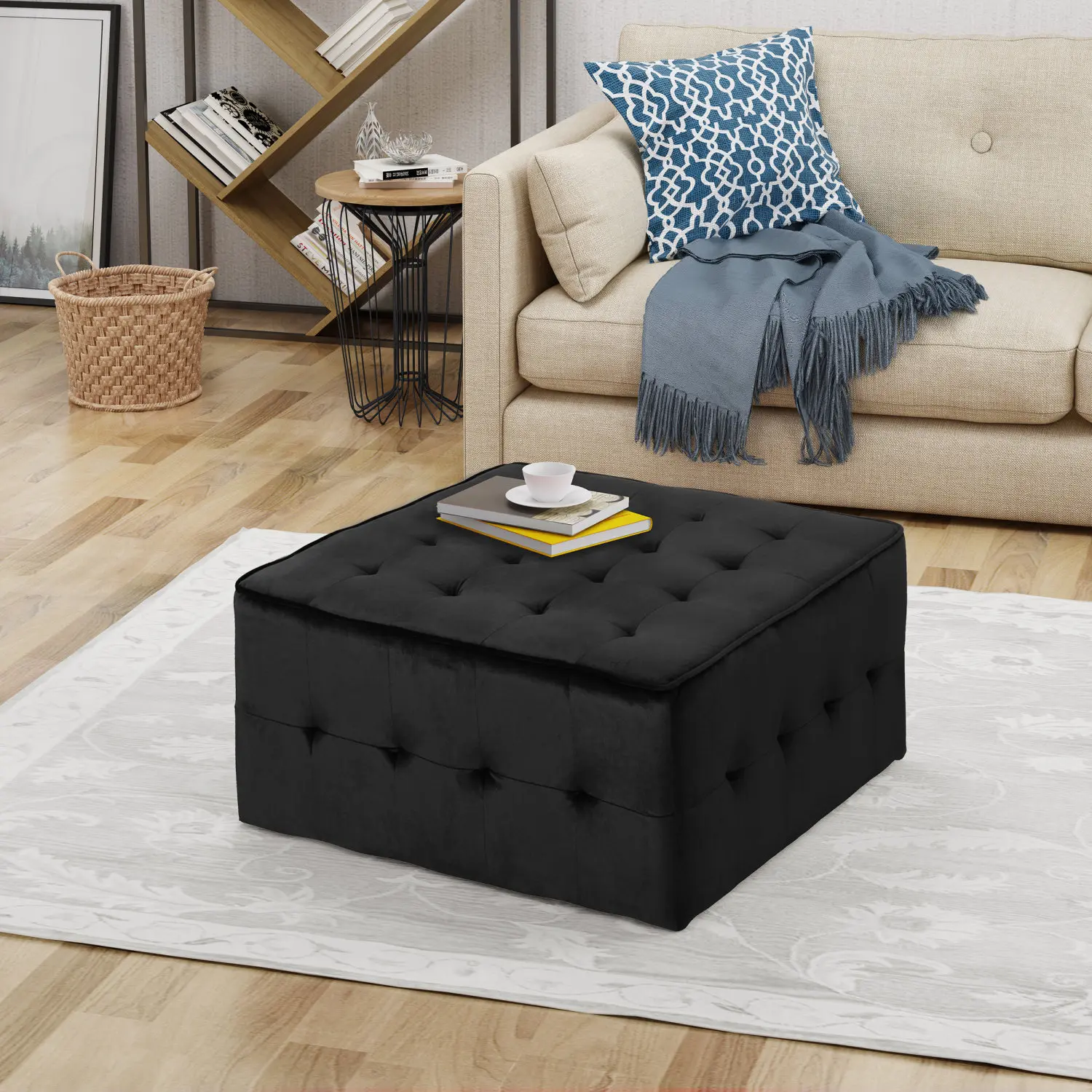 Leather Ottoman Footrest for Living Room and Bedroom - Stylish, Comfortable, Multi-functional Furniture Piece