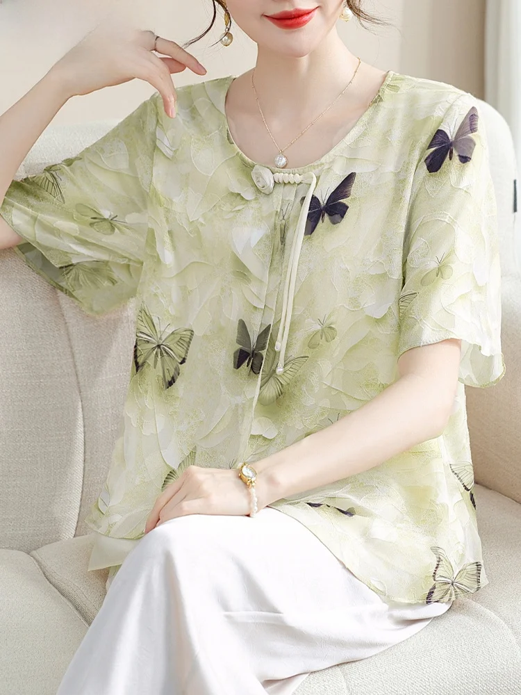 

Модный летний комплект из двух предметов: свободный крой, полиэстер, для женщин среднего и старшего возраста