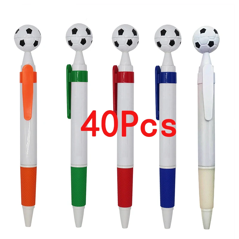 40Pcs Kid Football Ballpoint Pen Plastic Soccer Craft Souvenir Pens Ink Multi-use Decor Ball-point Student