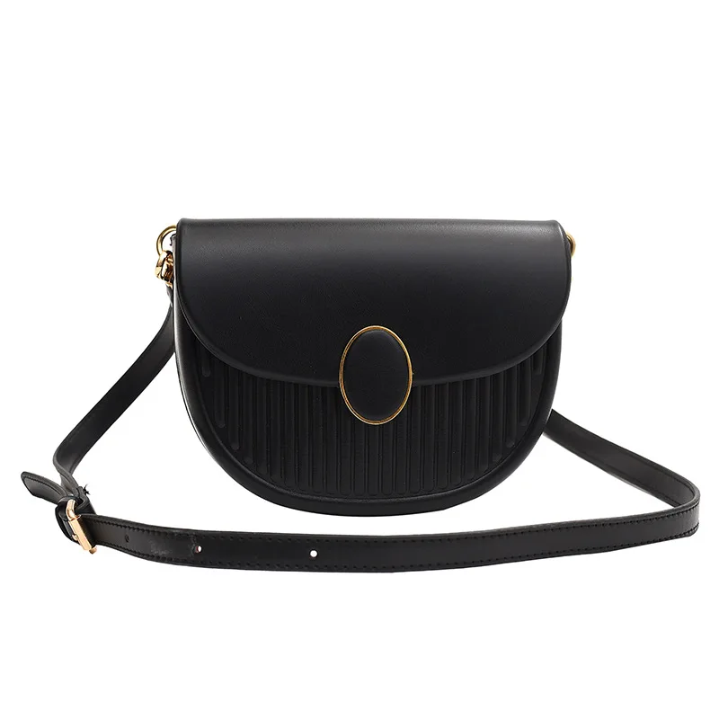 

Black Crossbody Bag Women's New Fashion PU Saddle Bag Strap Adjustable Shoulder Bag Birthday Thanksgiving Gift