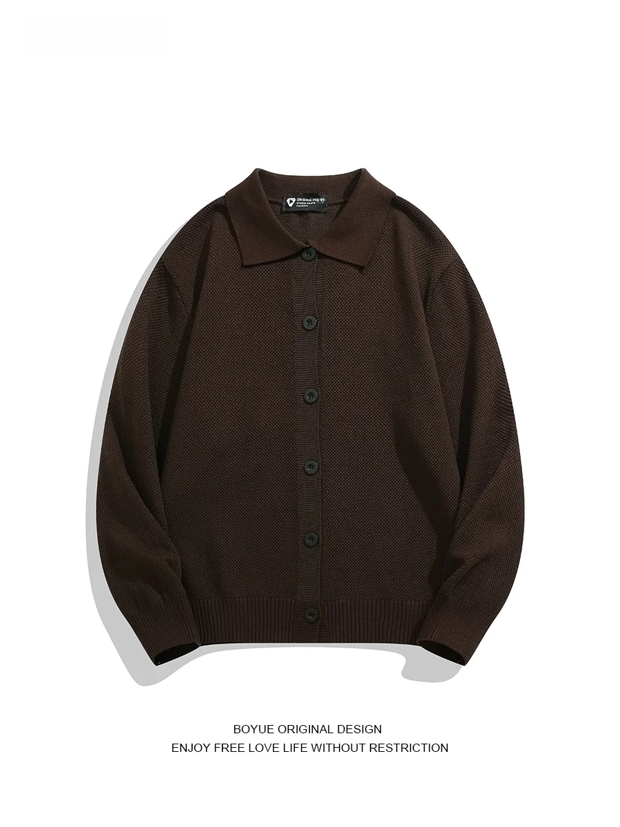 

Boyue Autumn Winter Slim Fit Knitted Button Cardigan Casual Versatile Classic Simple Color Outerwear Long Sve Coat