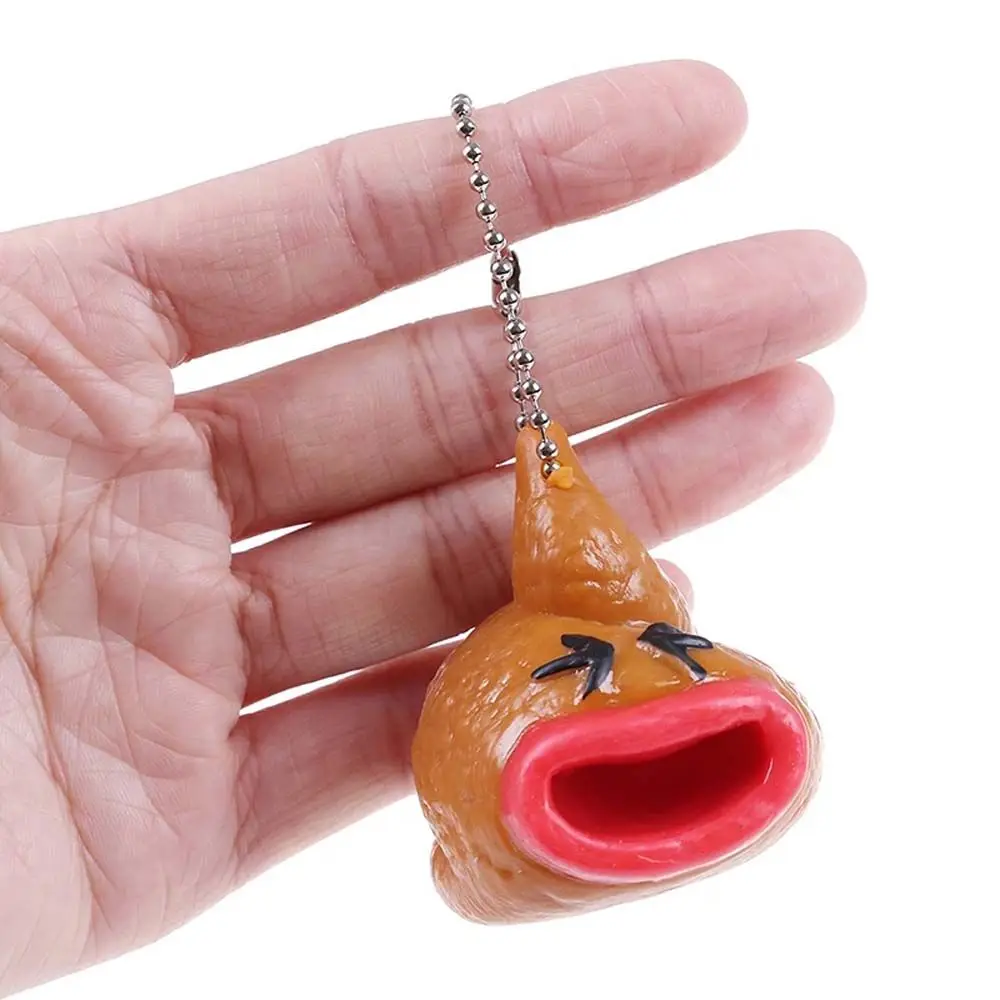 Jouet Fidget Anti-Stress pour Enfant, Petit Jouet Tricky Prank Tongue Out Poop, Porte-clés Émoticône