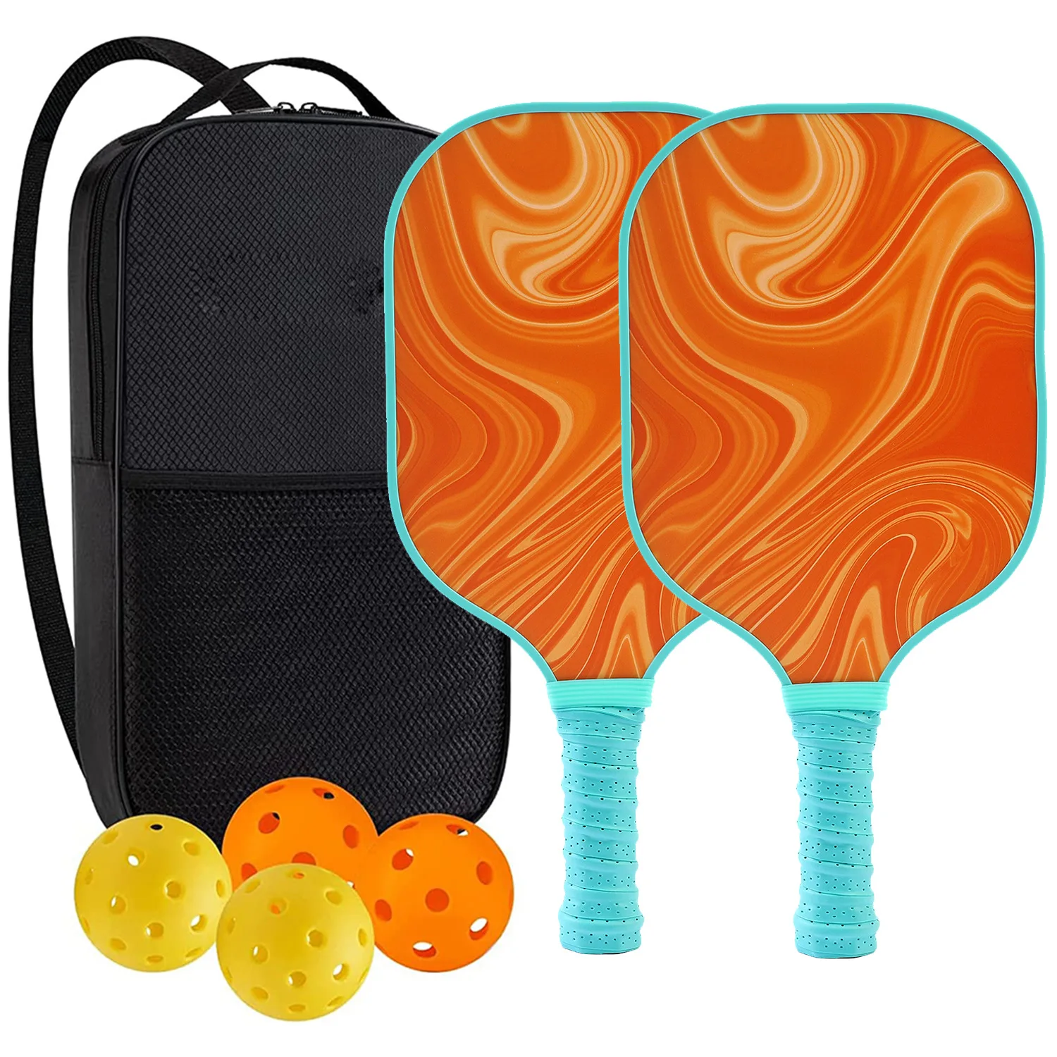 Pickle ball Paddel Set für 2024 neue Outdoor-Sport Fiberglas Silikon Ball Retriever Kühlt uch hohe Qualität