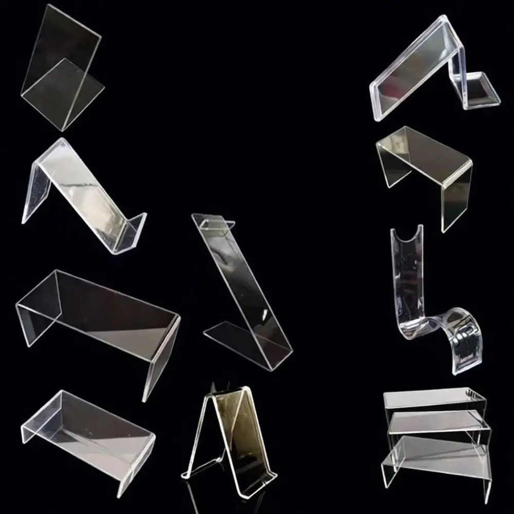Portable Plastic Shoe Display Holder Transparent Retail Store Shelf Organizer Support For Sports Shoes Kids Sneakers Stand