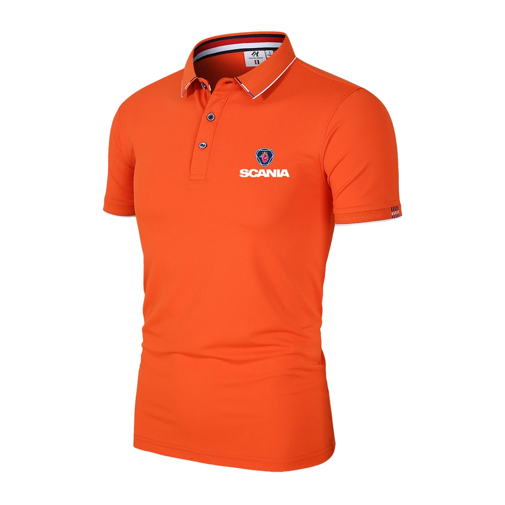 Polo con logotipo de camión para hombre, camiseta de Golf, moda urbana, negocios, Color sólido, ajustada, verano, 2024