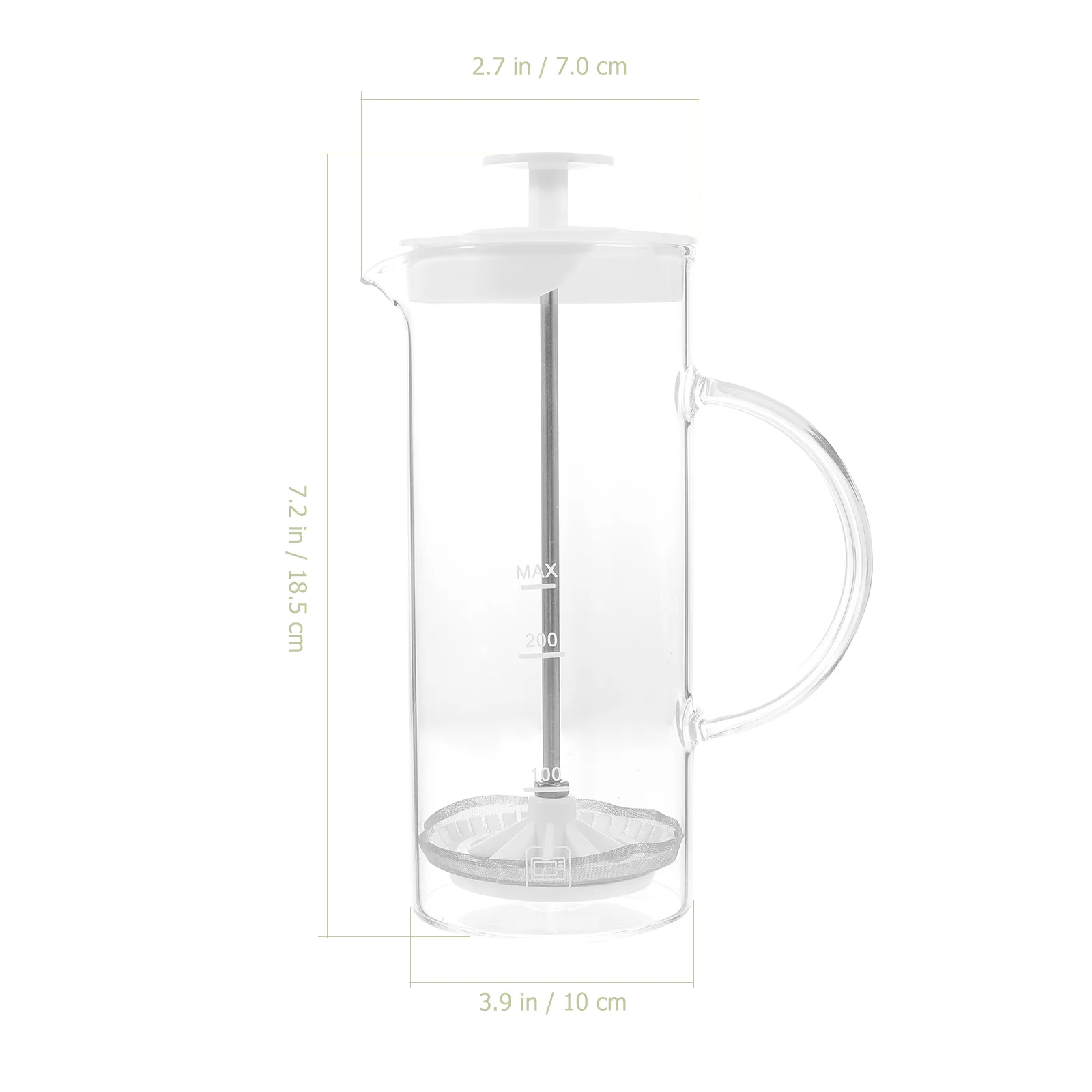 

1Pcs Milk Glass Coffee Pot Manual Coffee Milk Foaming Pot with Lid Efficient Use Household Coffeepot Manual Coffeepot
