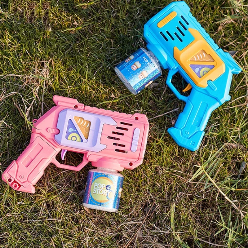 Children's Bubble Machine Toy Bubble Gun Glowing Rocket Launcher Soap Bubble Hair Dryer Summer Outdoor Play Birthday Gift