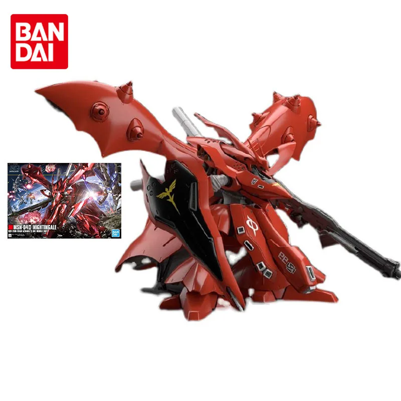 Bandai Gundam Model Kit Anime Figure HGUC 1/144 MSN-04-2 Nightingale Genuine Gunpla Model Action Toy Figure Toys for Children