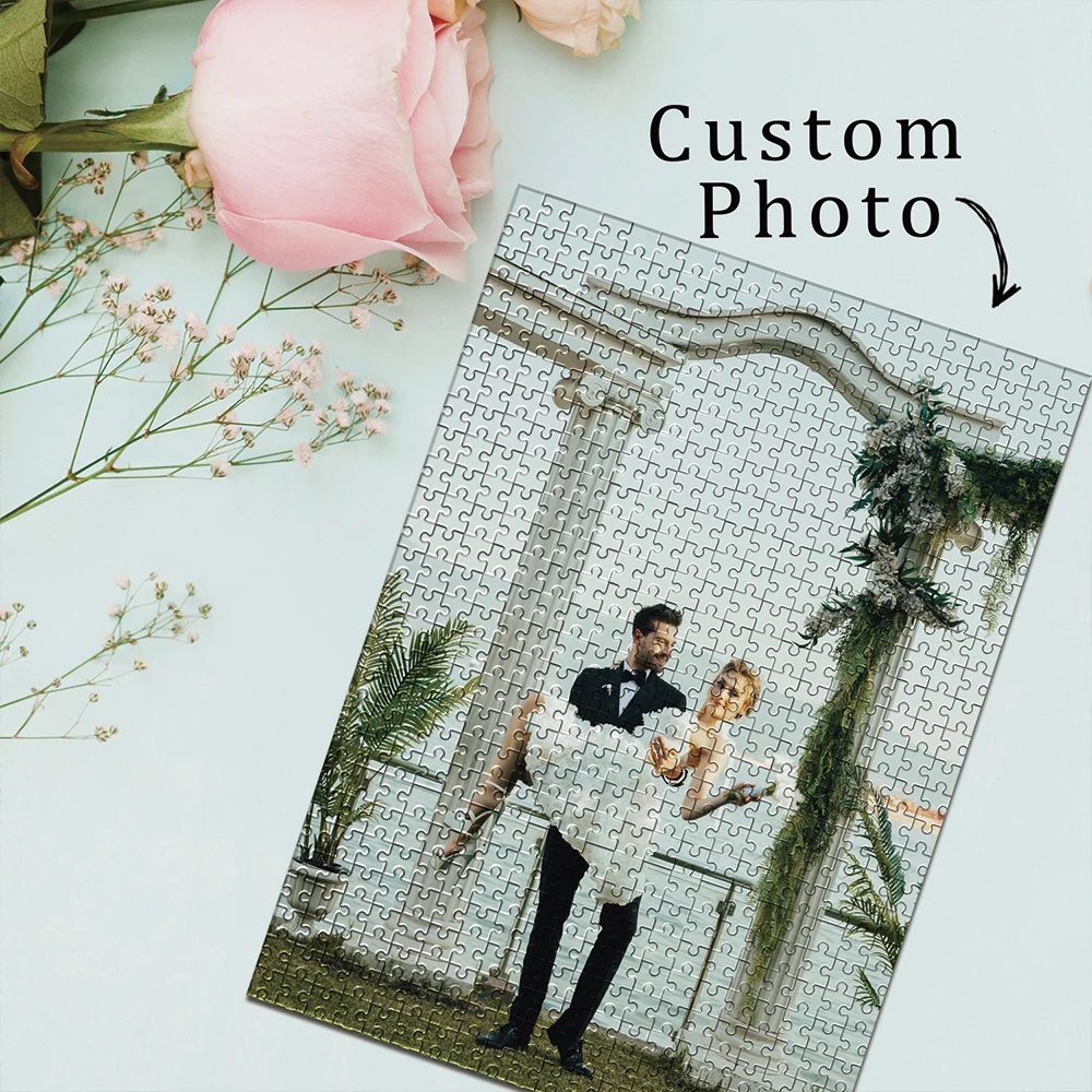 35/300/500/1011pcs Personalized Custom Photo Puzzle Couple Photos Parent-Child Interactive Diy Assemble Game Toy view 2