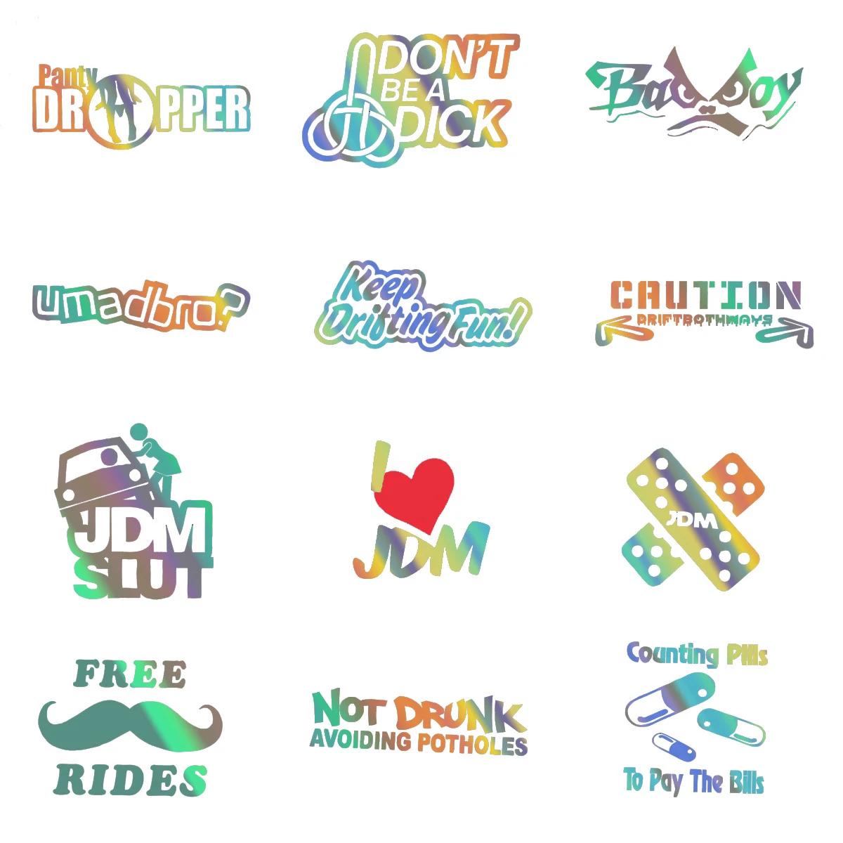 

JDM Car Sticker Decal for Body Scratches Concealment Waterproof Sticker with Creative Design Available in Colorful Any Style