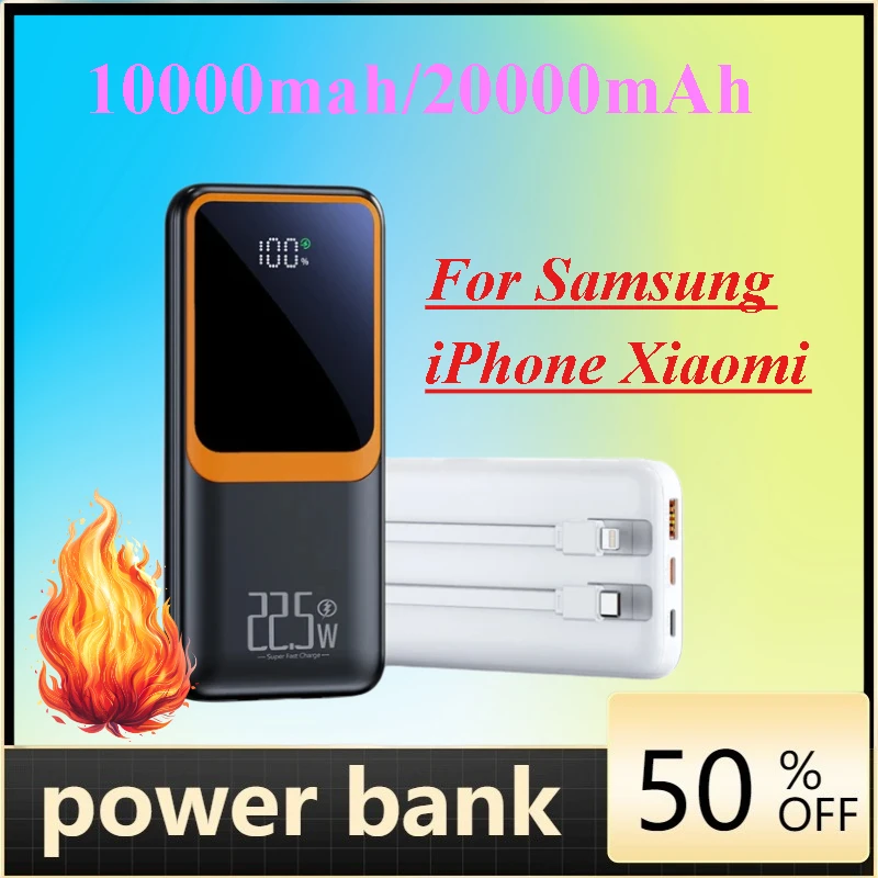 

10000mah 20000mAh Power Bank External Large Battery Capacity PD 22.5W Fast Charging Portable Charger For Samsung iPhone Xiaomi