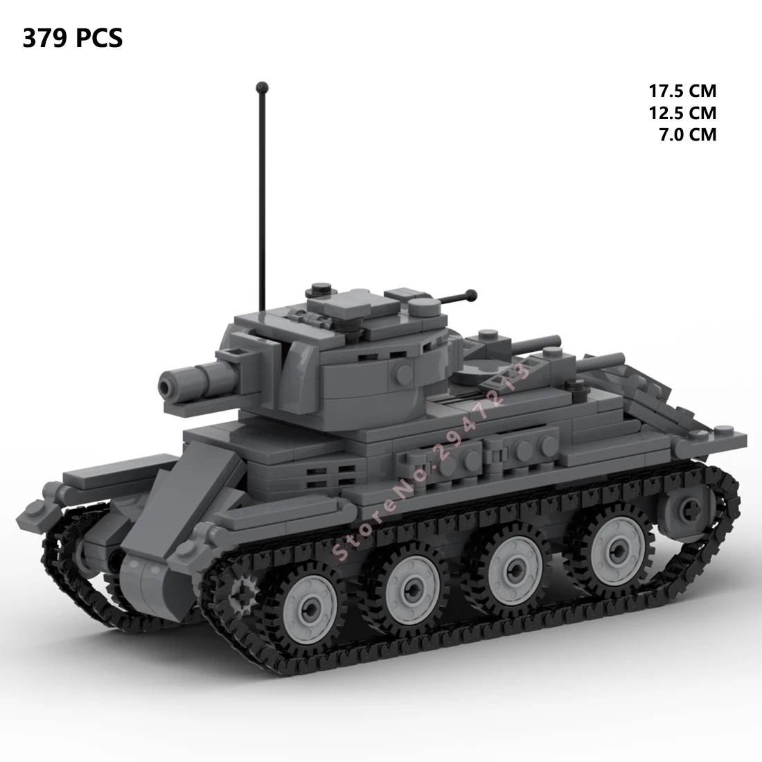 

hot military WWII Soviet Army MOC BT-7 Light Cavalry Tank war vehicles technices bricks weapons building blocks model toys gift
