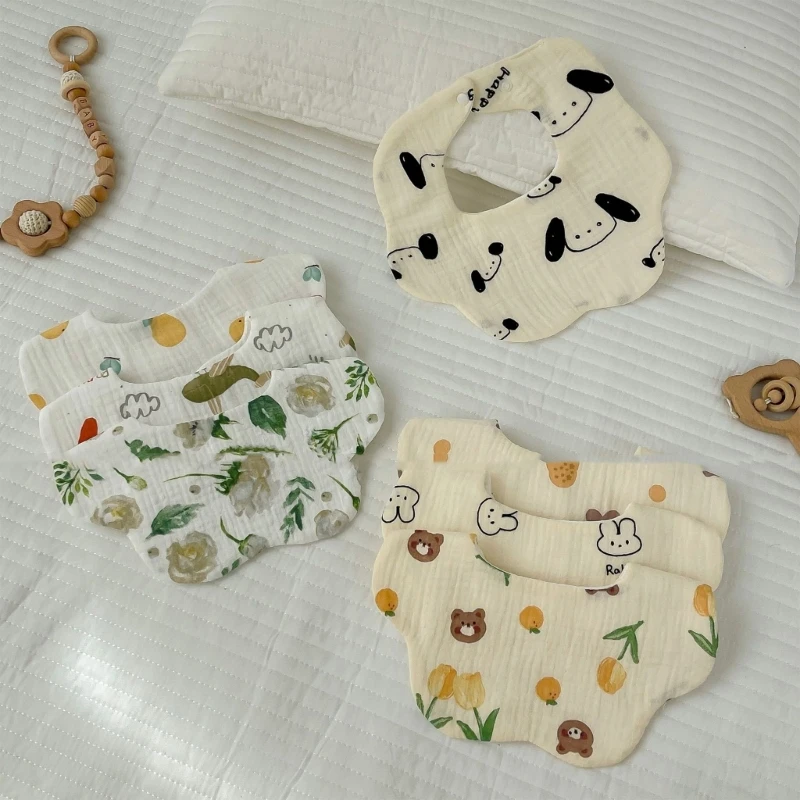 Burp Cloths Newborn Drooling Apron Feeding Bibs Breathable Baby Bib Saliva Towel D5QA