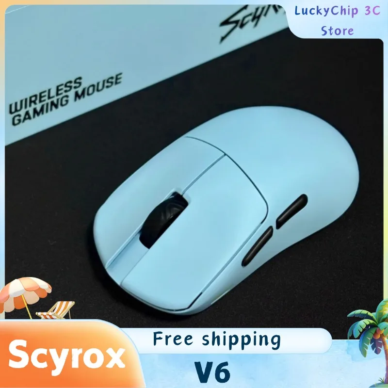 SCYROX V6 Gaming Mouse Pixart 3950 Omoron Switches  Web Based Software 8K Dongle Included