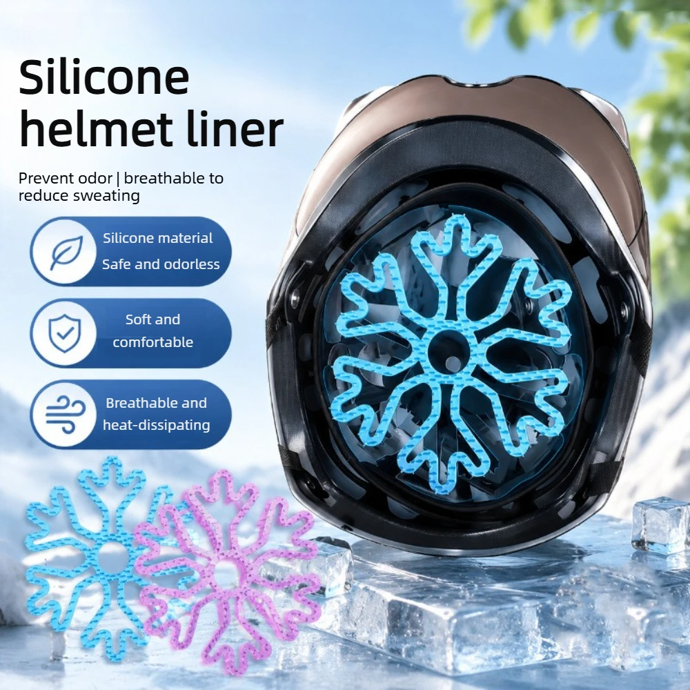 Silicone Helmet Inner Pad Breathable Heat‑Dissipating Shock‑Absorbing Comfort Anti‑Odor Liner Mat Cycling Motorcycle Ski Helmet