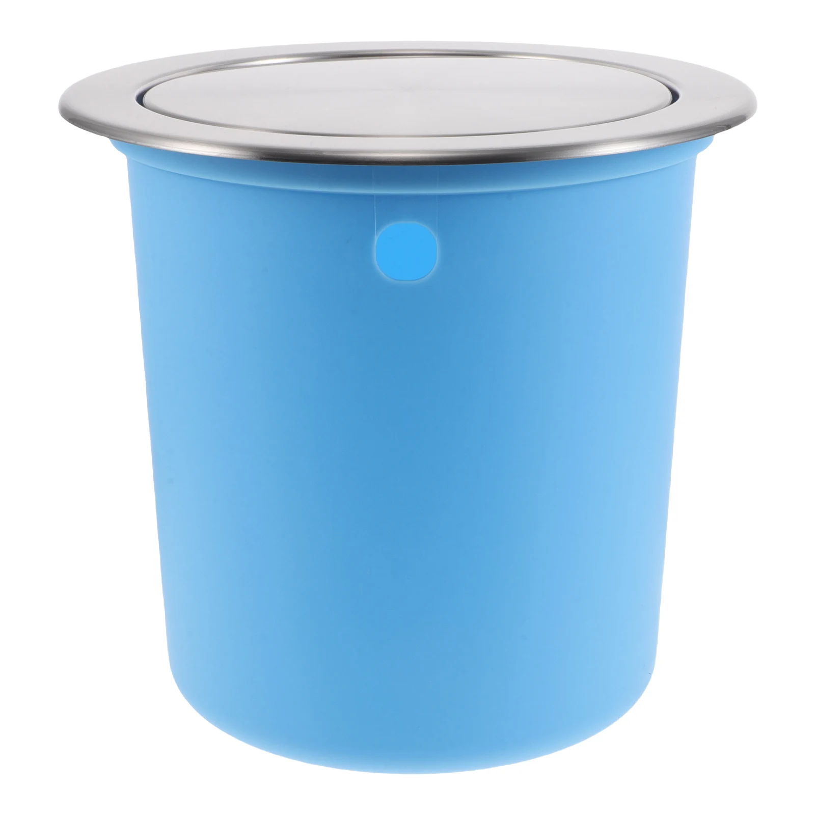 

Built-In Countertop Trash Bin 5L Stainless Steel Swing Lid Kitchen Cabinet Embedded Waste Can For Home Restaurant Bathroom