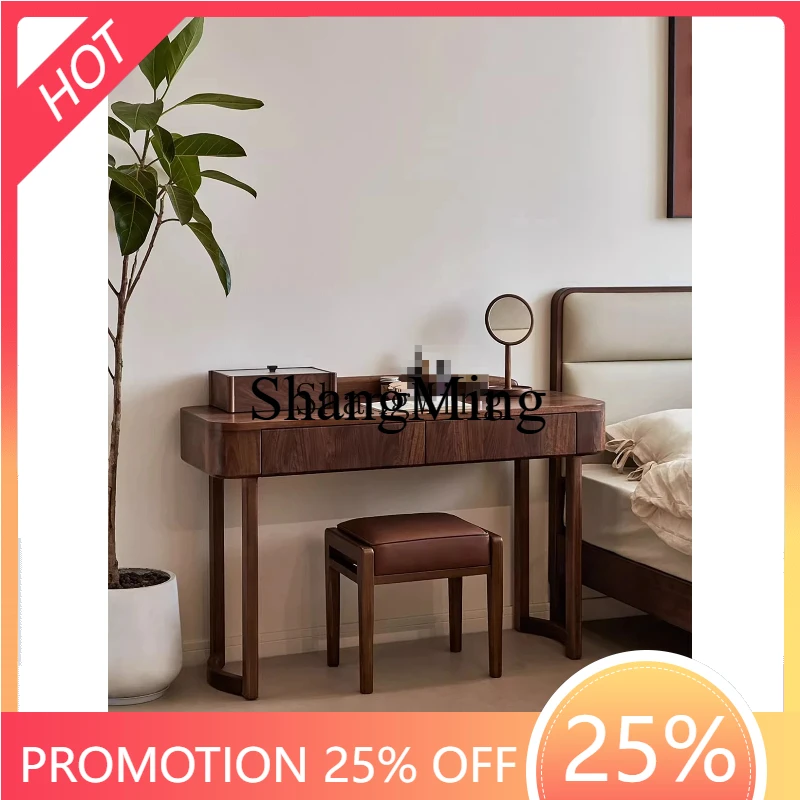 

SM walnut dresser bedroom modern simple cosmetic cabinet solid wood cosmetic table