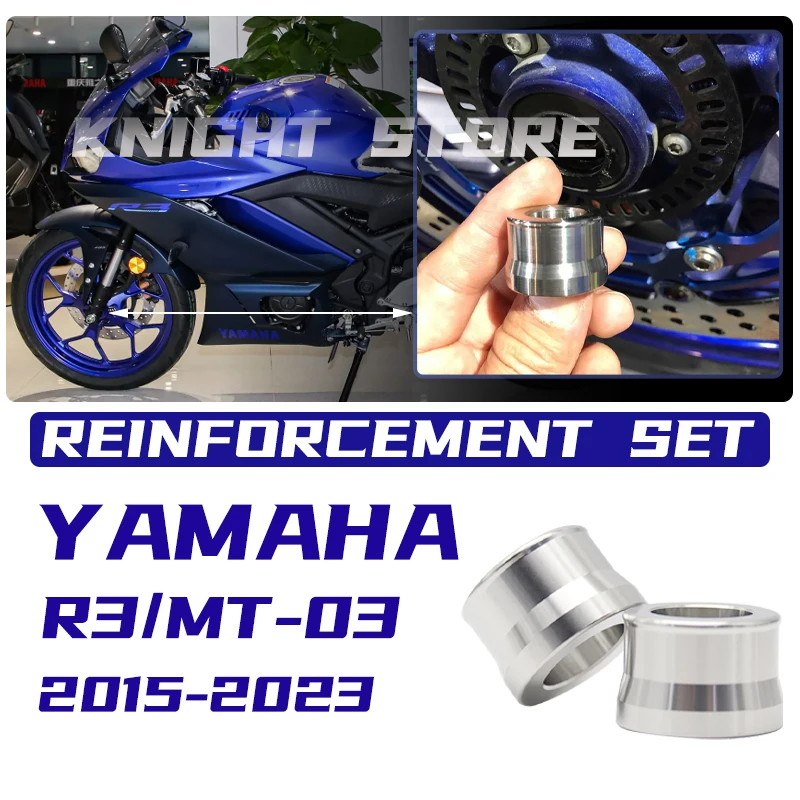 for Yamaha R3 MT 03 front and rear stable wheel axle sleeves 2015, 2016, 2017, 2018, 2019, 2020, 2021, 2022, 2023