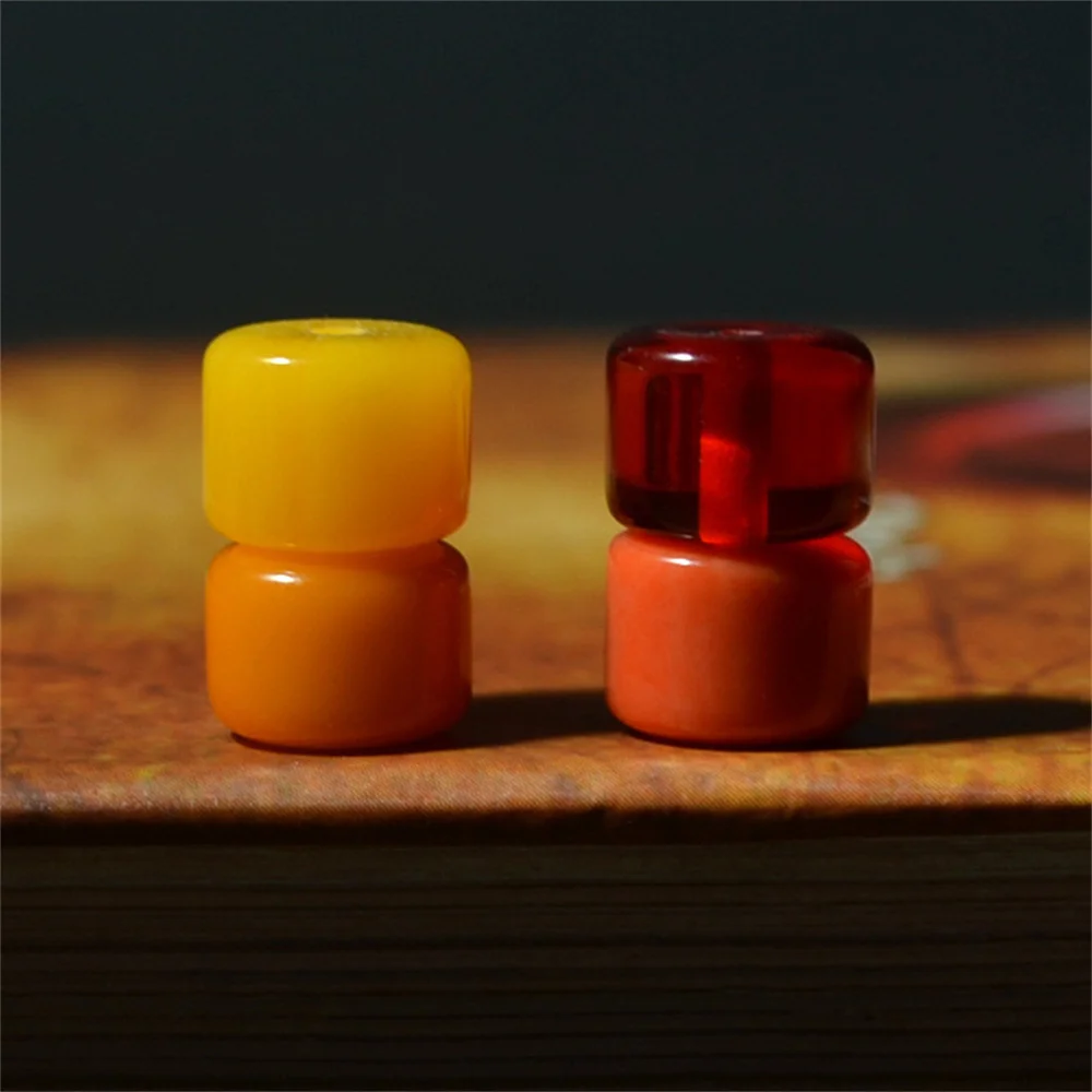 

6-8mm Cylinder Resin Beeswax Ivory Gems Trendy Abacus Spacer Loose Beads DIY Jewelry Making Necklace Bracelet Crimp & End