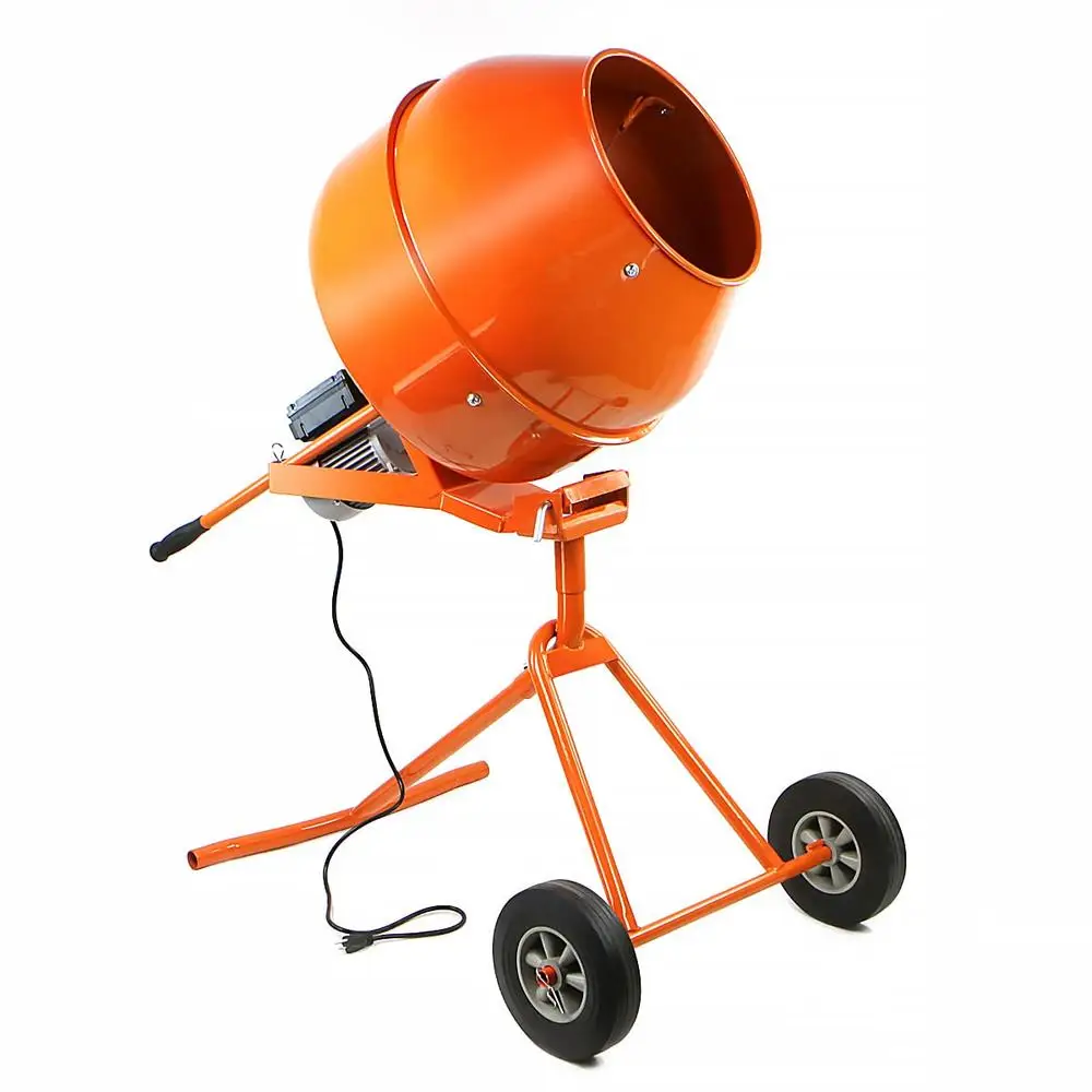 Portable Electric Cement Mixer 5 Cu. Ft. Capacity with Safety Lock and Powerful Motor