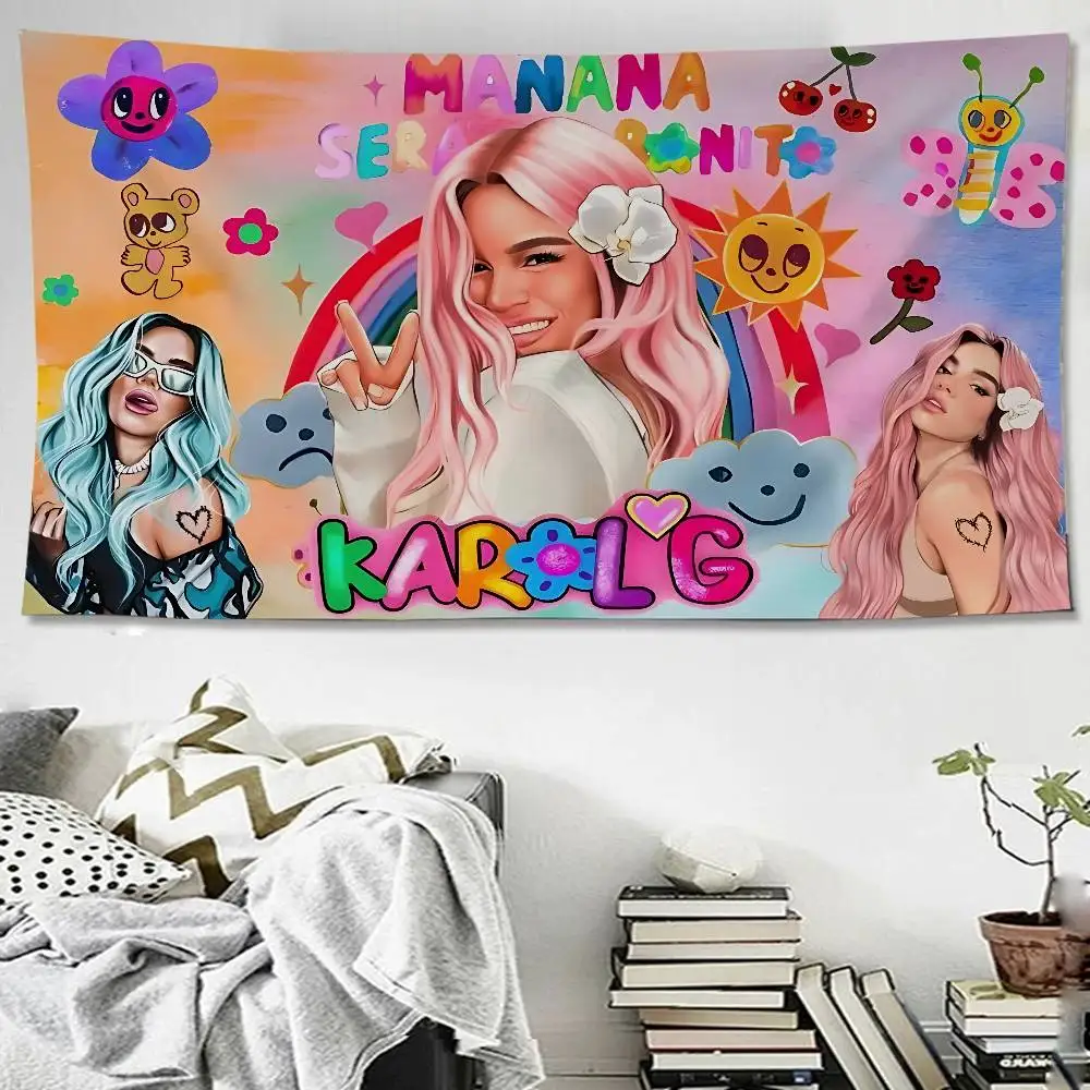 Singer K-Karol G Funny Hanging Bohemian Tapestry Hanging Tarot Hippie Wall Rugs Dorm Japanese Tapestry