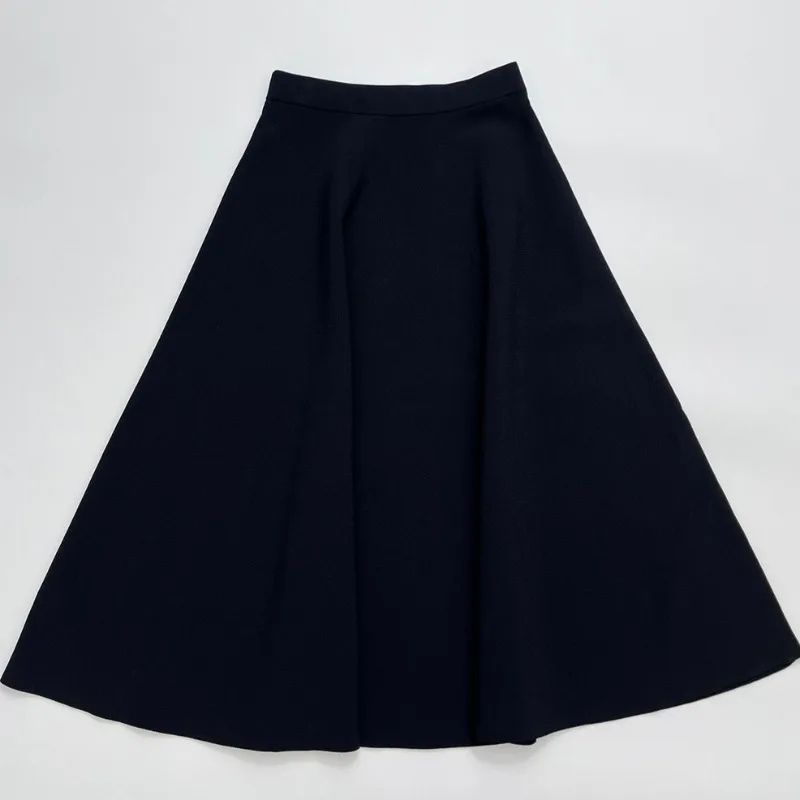 Solid Color Stretch Skirt Flare Skirt for Women