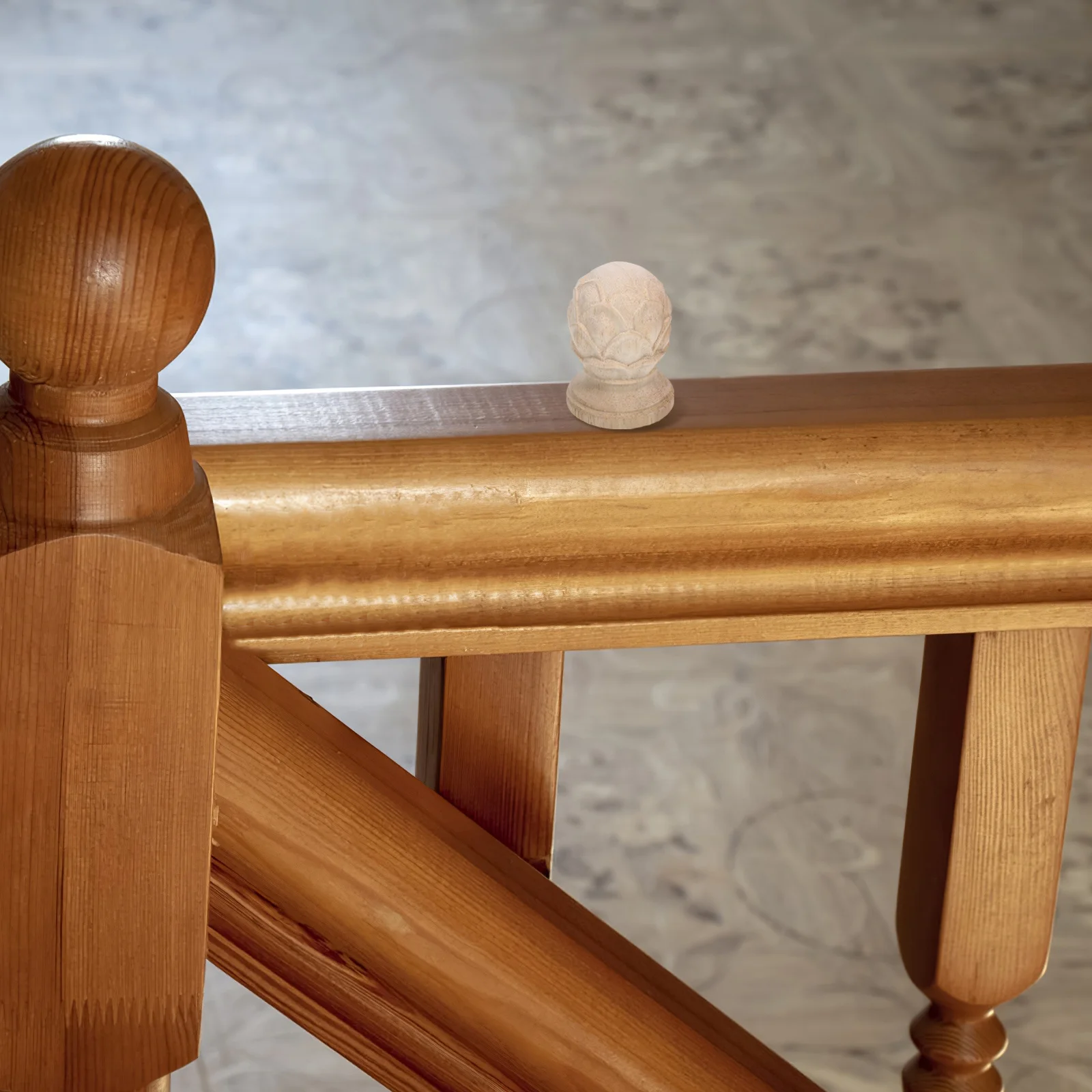 Versatile Pineapple Wooden Finial for Bedposts Curtain Rods Easy Installation Home Improvement Bed Post Finial