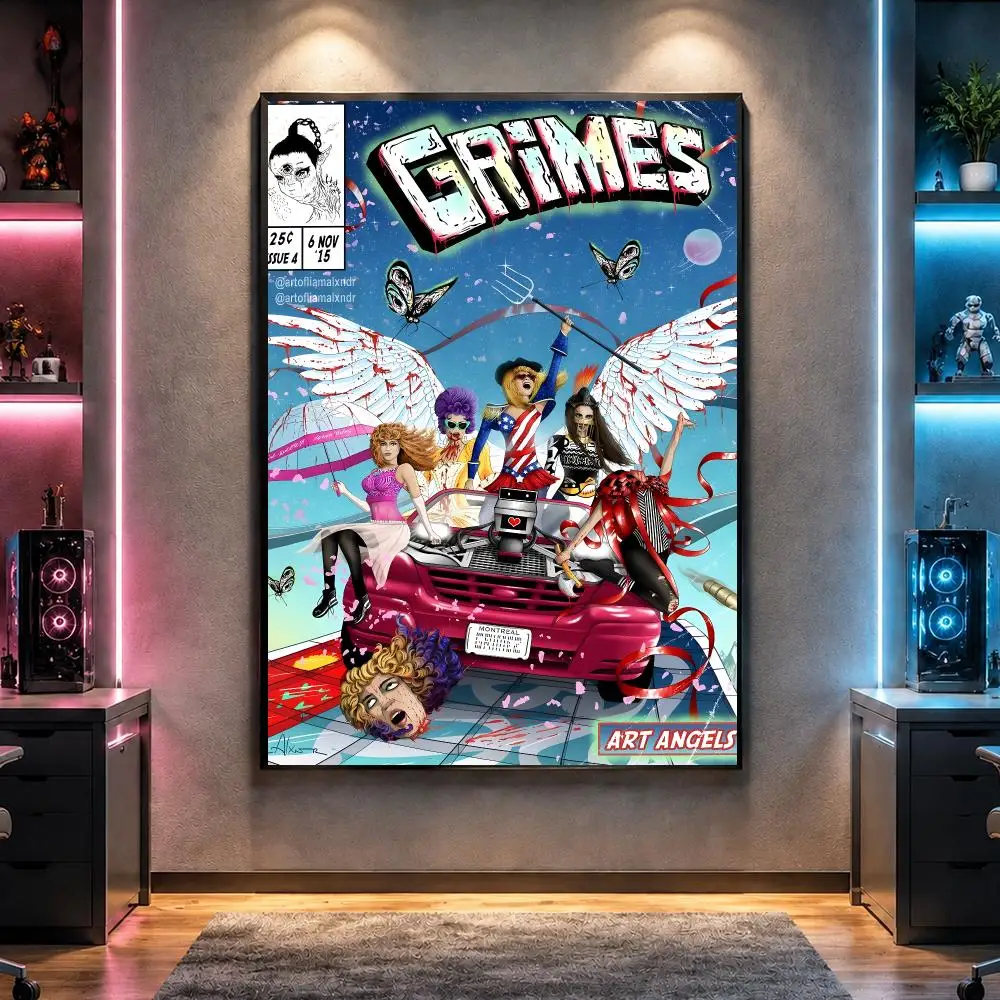 Singer G-Grimes Electronic Art Pop Poster Wall Art Bedroom Living Room Dorm Bar Cafe Gym Studio Home Decor Gifts