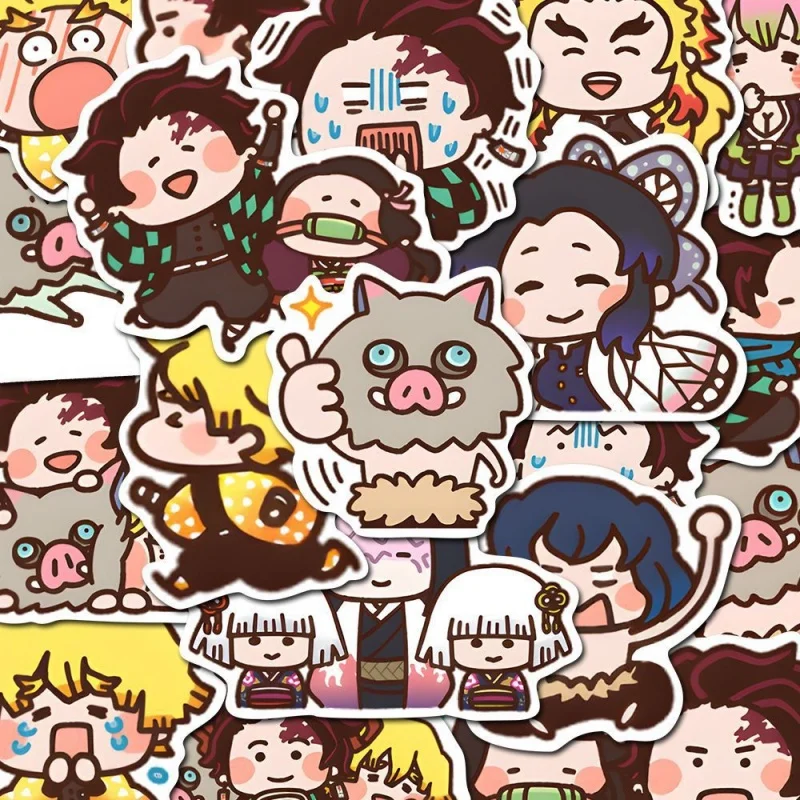 80PCS Cute Cartoon Demon Slayer Anime Stickers Kamado Nezuko Decals DIY Phone Laptop Luggage Cool Sticker for Kid Gift