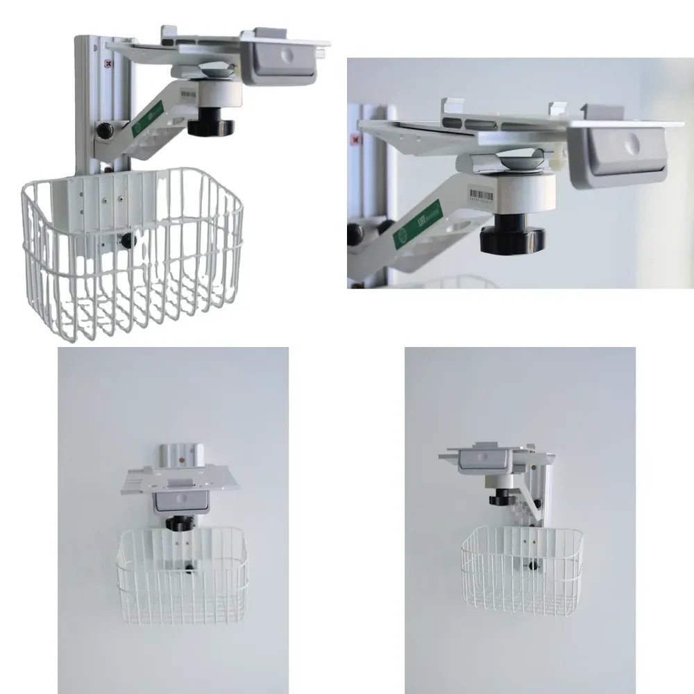 Aluminum Alloy S Shape Arm Wall Mount, Device Stand with Storage Basket, Wall Mount for Min*dray IMEC