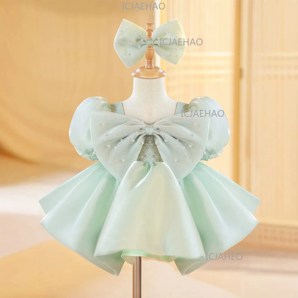 Western-Style One-Year-Old Girl Dress, Luxury Princess Gown For Baby Kids Host Performance Costume Girl Birthday, Light Luxury