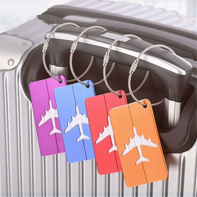 New Metal Luggage Tags Boarding Airplane Luggage Card Baggage Suitcase ID Address Name Holder Backpack Boarding Tag Label Holder