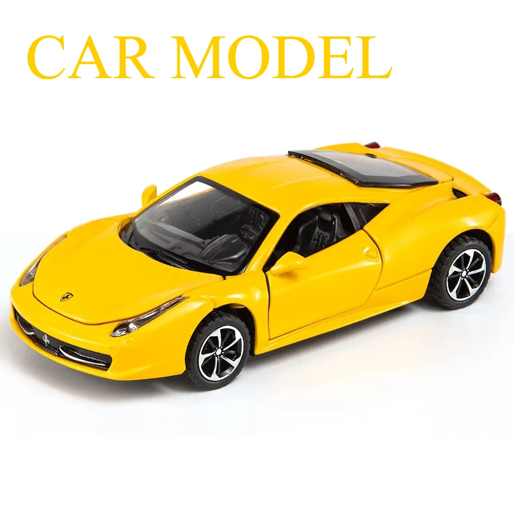 

1: 32 Simulation Ferrari Pull Method 458 Alloy Sound And Light Boy Return Model Children's Decorative Toy Fashion Accessories