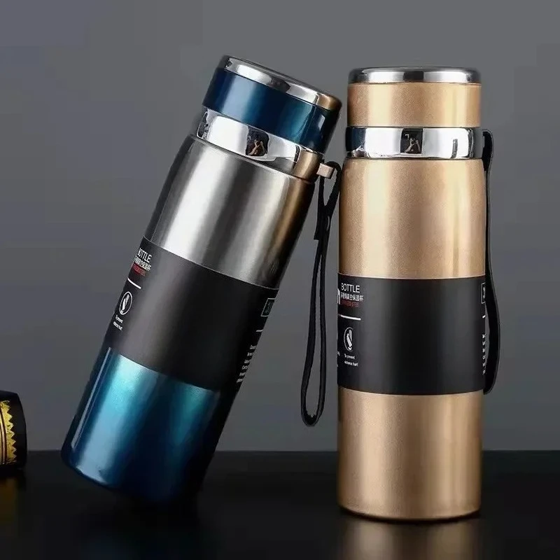 800ml Thermal Water Bottle Thermos Vacuum Flask Double Stainless Steel Coffee Tea Insulated Cup Leakage-proof for Office