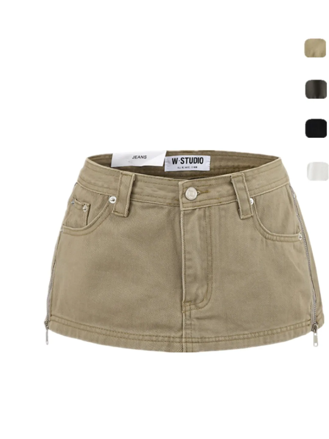 

High Waist ort Denim Skirt for Girls Street Sle Zipper Design Bodycon Fit Retro Crtsmanip Ultra ort Skirt