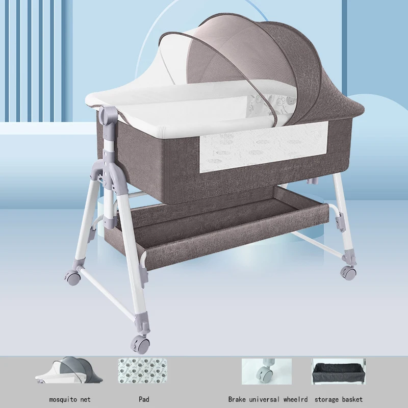 Luxury Foldable Adjustable Height Portable Modern Cosleep Baby Cradle Swing Children Bassinet Newborn Cradle Crib Bed Suit